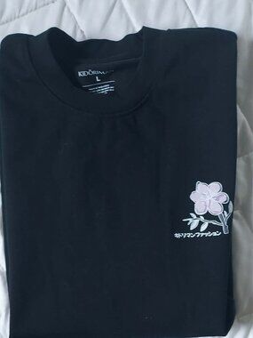 KIDORIMAN  Men's Large short sleeve black t shirt